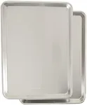 Nordic Ware Natural Aluminum Commercial Baker's Half Sheet (2 Pack), Silver