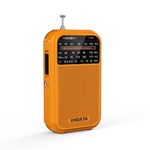 XHDATA D-220 FM Radio for Home Portable MW Shortwave Receiver Battery Operated Small Pocket Speaker Excellent Reception Emergencies Orange