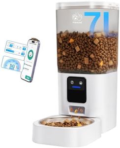 Automatic Cat Feeder with Slow Feed: 5G WiFi Automatic Dog Feeder with 7L Large Pet Food Storage Container, Auto Cat Food Dispenser with Alexa for Multiple Pets, Detachable for Easy Clean -29 Cup