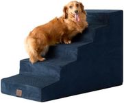 EHEYCIGA Dog Stairs for High Beds 22.5" H, 5-Step Dog Steps for Small Dogs and Cats, Slope Pet Steps with Non-Slip Bottom, Navy