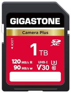 GIGASTONE 1 to Carte SD, Camera Plus, Vitesse jusqu'à 120/90 Mo/s, U3 SDXC Ultra HD UHD Video pour DSLR, Caméra Canon, Nikon, Sony, Pentax, Kodak, Olympus, Panasonic, avec 1 Mini étui