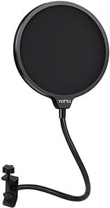 YOTTO Microphone Pop Filter Studio Windscreen Mic Cover Mask Shield with Flexible Gooseneck and Clamp for Blue Yeti, Audio Technica and All Microphones