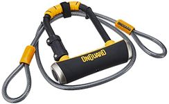 OnGuard Pitbull Mini DT-8008 Bike Lock, Keyed Shackle Locks, High Security & Reliable, Lock With Co-Moulded Crossbar, Locks Shackle On Four Sides, Hardened Steel Cycle Lock, Black, 9.0x14.0 cm