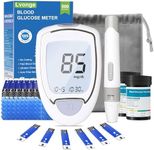 Lvonge Glucose Monitor Kit, High Accuracy Blood Sugar Testing Kit with 100 Glucometer Strips & 100 Lancets, Larger-Screen Glucose Monitor with Lancing Devices, No Coding, Portable for Home or Travel