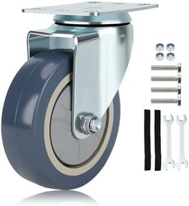 CILOYU Front 4 inch Quiet Hoverboard Wheel Hoverboard Seat Attachment Rubber Wheel with Metal Mounting Plate Straps Kit Replacement for Hover board Go Kart Accessories Parts