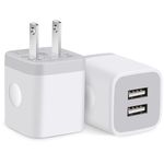 USB Charger Power Adapter, 2-Pack 2.1A Dual Port USB Wall Charger Plug Cube Charging Block Box Brick for iPhone 14/13/12/11/Pro Max/XS/XR/X/8/7/6 Plus/SE, Samsung, Moto, Camera, Android Phones, Tablet