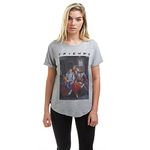 Cotton Soul Friends Characters Ladies Fashion T Shirt Sport Grey LRG