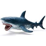 Gemini&Geniust Sea Life Great White Shark Action Figure Model Toy Soft Rubber Realistic Educational and Role Play Toys for Kids (Great White Shark)