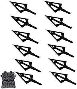 Archery Broadheads 100 Grain Fixed Blades Stainless Steel Hunting Broadheads for Crossbow Recurve Bow and Compound Bow
