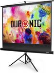 Duronic TPS86 86' Projection Screen, 175cm x 131cm, 4K 8K Ultra HDR 3D Ready, Tripod Mount, Matte White, Black & White