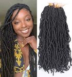 Leeven 24 Inch Nu Faux Locs Crochet Hair 7 Packs Black Soft Messy Faux Locs Crochet Braids Distressed Natural Look Locs Easy Technique No Tension Synthetic Hair Extensions for Women 1B#