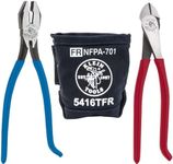 Klein Tools 80081 Pliers Kit, Ironworker's Diagonal Cutting Pliers, Heavy Duty Side Cutters and Flame Resistant Canvas Tool Bag, 3-Piece