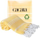 Cacala 100% Turkish Cotton Kitchen Tea Towels, Highly Absorbent Luxury Soft Quick Drying Dish Towel with Hanging Loop for Gym, Yoga, Bath, Sports, Cleaning and Kitchen (23 x 36), Apricot