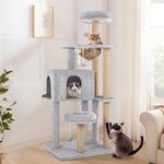 BEASTIE Cat Tree Play Tower with Sisal Scratching Posts, Dens, Plush Perch and Acrylic Capsule - Perfect Condo Scratcher Furniture for Indoor Kittens - 40cm x 60cm x 140cm