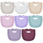 Lictin Muslin Baby Drool Bibs - 8 Pack Baby Bandana Drool Bibs Cotton Unisex, Snap Muslin Bibs for Boys Girls