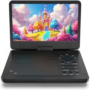 12.5" Portable DVD Player with10.1 HD IPS Screen for Kids,Car DVD Player with Headrest Mount, 360° RF Remote Control, 2 Earphone Jacks, 5h Battery, Support CD/DVD/SD Card/USBï¼ŒRegion Free [Black]