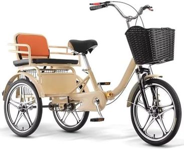 3 Wheels Cruiser Bikes with Integrated Wheels,Rear Seat Carry Passenger and Cargo,Dual Brakes,Folding Trikes for Men,Women,Front Suspension