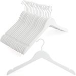 TOPIA HANGER Wooden Hangers 18 Pack, Premium Bride Hanger for Wedding Dress, White Wood Suit Coat Hanger with 360°Swivel White Hook, Extra Smoothly Cut Notches-CT21W