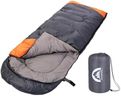 Sleeping Bag 3 Seasons (Summer, Spring, Fall) Warm & Cool Weather - Lightweight,Waterproof Indoor & Outdoor Use for Kids, Teens & Adults for Camping Hiking, Backpacking and Survival (Grey Orange)