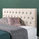 Zinus Upholstered Modern Classic Tufted Headboard in Taupe, Full