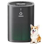 MORENTO Air Purifiers for Bedroom Home True HEPA Air Purifier with Fragrance Sponge Removes Smoke Pollen Pet Dander Allergies Odor Small Air Purifiers with Sleep Mode 24dB Low Noise (Black)