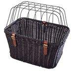 Ammaco Polyrattan Rear Mounted Pet Carrier Basket Bike Large Dog Puppy Cat Kitten Small Animal Shopping Luggage Basket Brown