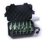 PG1ARCHERY 12 Pack 3 Fixed Blade Archery Hunting Broadheads 100 Grain with Case Arrow Head Screw-in Tips for Compound Bow & Crossbow Green