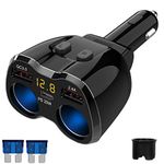 PD 3.0 Cigarette Lighter Adapter 150 W Car 12 V Splitter USB C Car Charger 2 Multiple Socket Power Supply DC 24 V Plug Splitter with Switch 3 USB Ports for Seat Heating Mobile Phone GPS DashCam