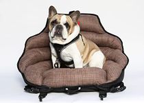 PupSaver Dog Car Seats for Small and Medium Dogs | Crash-Tested Dog Bed for Cars | Compatible with Seat Belt Harness | Ideal for Dogs Up to 30lbs | Soft and Safe (Toffee Plaid)