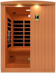 DYNAMIC SAUNAS 3-Person Home Sauna, Madrid Elite Infrared Steam Box w/LED Panel