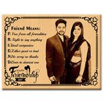 Incredible Gifts India Wooden Engraved Personalized Photo Frame for Best Friend on Friendship Day - Large Size (16x12 inches, Brown)