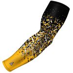 B-Driven Sports Yellow Compression Arm Sleeve Youth. Provides Support, Increased Cirrculation, & Protection During Football, Baseball, Basketball Youth