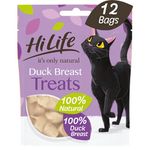 HILIFE,Duck Treats it's only natural Cat Treats - 100% Duck Breast, 100% Natural Grain Free, 12 Bags x 10g