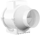Xpelair XIMX100T 4"/100mm Inline Mixed Flow Extractor Fan with Timer for Bathrooms and Shower Rooms, Loft Fitting, Adjustable Twin Speed, White