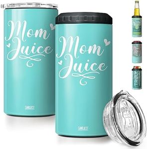 SANDJEST Mom Juice Can Cooler - Awesome Mother's Day, Anniversary, Birthday Gifts for Mom - Silk Printing Double-Wall Vacuum Insulated Stainless Steel Coozie for Standard Size Canns (Mint)