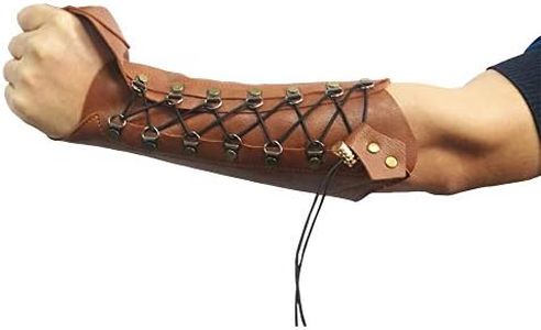 Nachvorn Handmade Leather Arm Guards Bow Hand Shooting Glove Adjustable for Hunting Shooting Target Practice Bow Brown