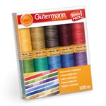 Gutermann 731149-1 Thread Set Natural Cotton 100m x 10 reels Multicolor, Multi-Colour