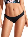 CRZ YOGA Bikini Bottoms for Women Sexy Swimsuits Workout Swim Briefs Bathing Suits Black 10