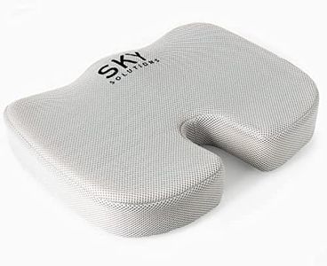 Sky Mat Office Chair Cushion - 17.9 x 14 x 2.75 Seat Pillow for Back Discomfort w/Gel Foam Pad, Mesh Cover, Handle and Portable Bag - Machine Washable Pressure Relief Cushions