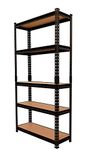 NAVRANG Black 72 * 24 * 12 Inches 5 Shelves Adjustable Shelf Steel Storage Rack Utility Rack Garage Shelves Display Rack Boltless Rivet Rack