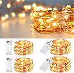 [4 Packs] EShing 10FT Fairy Lights AA Battery Powered, 3M 30LED Copper Wire Jar Lights, Battery Operated Twinkle String Lights Firefly Lights for Vases Bottle DIY Table Centerpiece Wedding Craft Decor