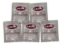 5x Lalvin EC-1118 Champagne Yeast 5g Sachet 18% Homebrew Wine Making 4.5L-23L by Lalvin