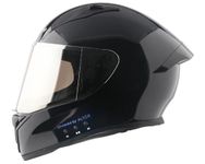 Vega Bolt ISI Certified Smart Bluetooth Full-Face Helmet – Shockproof, UV-Protected, Lightweight, Premium Comfort Black L