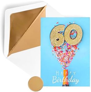 GIFTING GIGGLES 60th Birthday Card - Men or Women - 3D Pop Up 60 year old card | Happy 60th Bday, Sixty | Comes with Envelope and seal