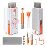 Alyvisun 11 in 1 Laptop Cleaning Kit, Multifunctional Keyboard Cleaner Brush with Keycap Puller for Tablet, Phones, PC, Orange