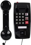 MCHEETA Wall Phone for Home, Corded Wall Home Phone with Adjustable Call Volume & 3 One-Touch Dialing for Seniors, Telephone Landline Phones with Mechanical Ringer Indicator for Elderly, Black