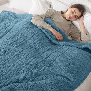 Electric Blanket Full, Full Size Heated Blanket with 6 Heating Levels & 1-10 Hours Adjustable Timer, Soft Cozy Sherpa Washable Blanket with ETL Certified for Whole Body, 72"X84", Slate Blue