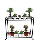 IRON LANDS 2 Rack Indoor Outdoor Plant Pot Stand with Scratchless Base for Garden Balcony Home Living Room Decor