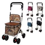 Mobiclinic®, Folding Walker, Shopping Trolley with Seat, 21L, Rollator, Single Lever, Steel, Large Basket, Backrest and Padding, Braking System, 360º Wheels, Coliseo
