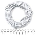 Dikots Net Curtain Wire and Hooks Set - 4M Curtain wire kit includes 8 Eyes & 8 Hooks - A Multipurpose Wire